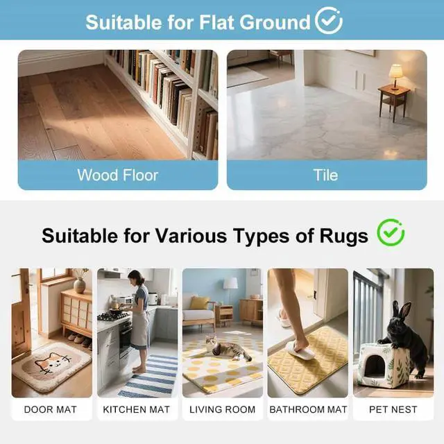 Alt view image 3 of 7 - Rug Pads Gripper, Anti Slip Carpet Grippers for Vinyl Floors, Area Rug Pad Grippers Extra Sticky on Tile, Non-Slip Rug Pads Stopper for Hardwood Floor Rug Tape Stickers 12x12cm 4 Pieces