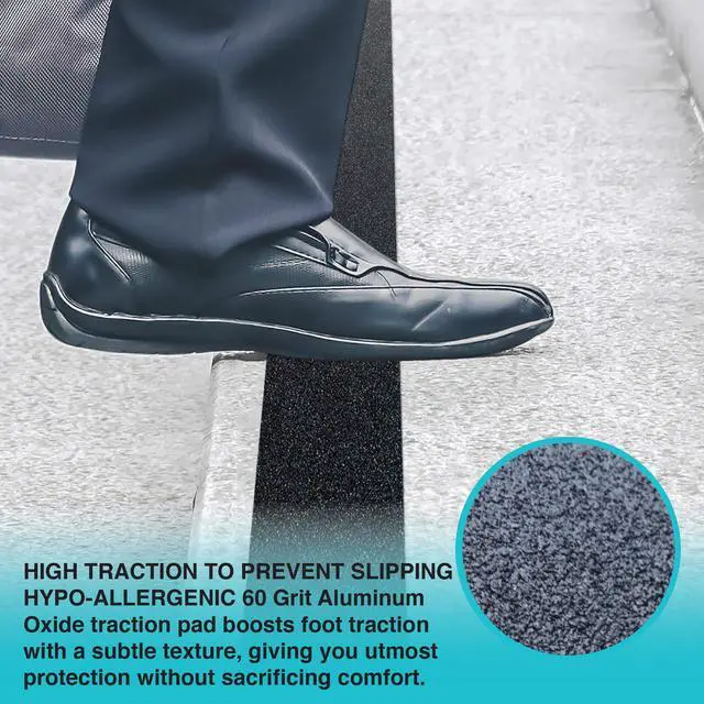 Alt view image 3 of 7 - Anti Slip Traction Treads Black (12-Pack), 2" X 12", Best Grip Tape 80 Grit Non Slip, Pre-Cut Strips, Rounded Corners - Right Size and Ready to Use for Easy Application