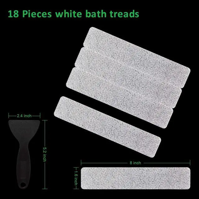 Alt view image 6 of 7 - Non Slip Bathtub Strips 18 PCS Larger Adhesive Anti Slip Shower Stickers for Bath Tub,Bathroom,Stairs with Premium Scraper