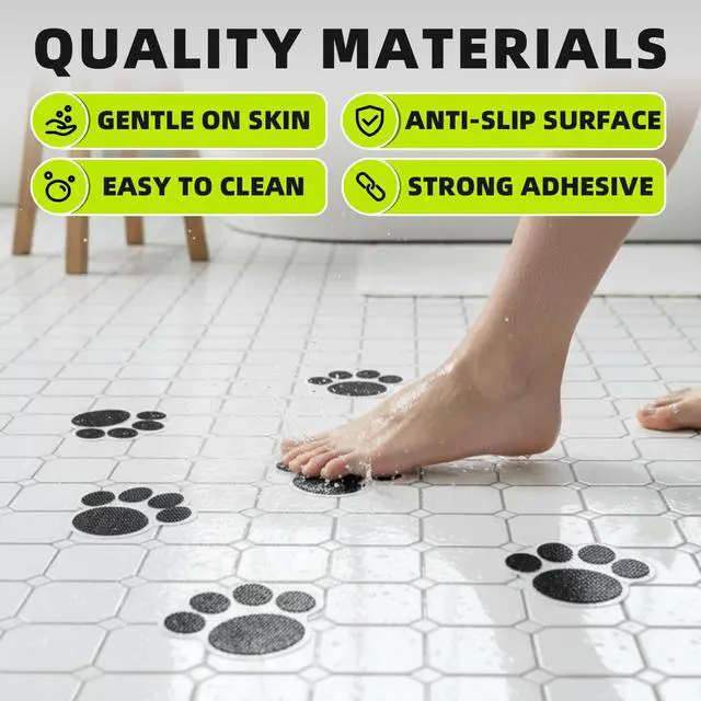 Alt view image 4 of 6 - 10 Pack of Bathtub Non Slip Stickers, Shower Floor Anti Slip Sticky Grips, Bathroom Decals, Paw Print, Small Size