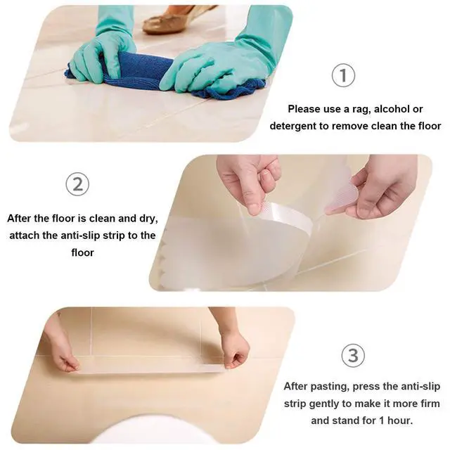 Alt view image 6 of 7 - Anti-slip Strips, Safety Shower Treads Stickers - 24 Pcs, Bathtub Non Slip Stickers, Anti Skid Tape for Shower,Tub,Steps, Floor-Strength Adhesive Grip Appliques for Baby,Senior,Adult (Clear)8 x 0.8In