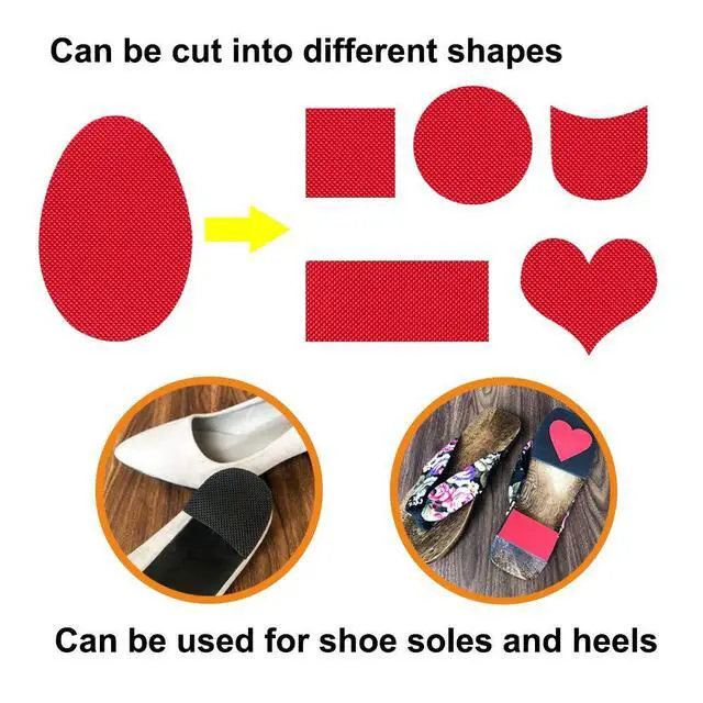 Alt view image 5 of 7 - 5 Pairs Shoe Sole Anti Slip Grips, Non Skid Self Adhesive Rubber Pads, Shoe Bottom and Heel Noise Reduction Stickers and Protectors (Black)