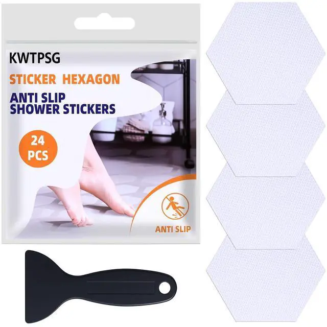 Main image of 24 PCS Non Slip Bathtub Stickers with Strong Adhesive, Anti Slip Shower Stickers Safety for Bath Tub, Shower Floor, Stairs, Ladders, Hexagon