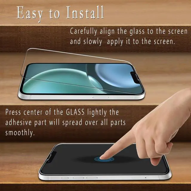 Alt view image 4 of 7 - (2 Pack) Screen Protector for iPhone 17e / iPhone 16e Tempered Glass, Anti Scratch, Bubble Free