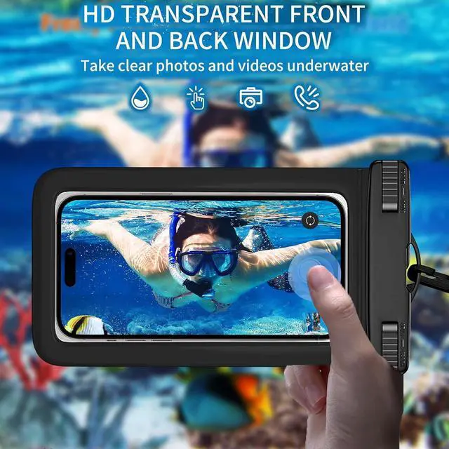 Alt view image 4 of 7 - Waterproof Phone Pouch -2 Pack, IPX8 Universal Waterproof Case Dry Bag Phone Protector for iPhone 17/16/15/14 Pro Max Plus XS XR X8 Galaxy S25 S24 Pixel Up to 8.4"