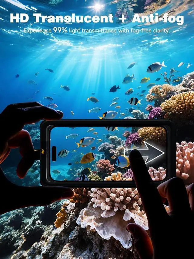 Alt view image 5 of 7 - Nomade - Premium Waterproof Floatable Phone Pouch - Fully Waterproof Phone Case - Underwater Photos - Fully Adjustable Lanyard - Universal Fit Phone Pouch Compatibility - 7 Inch Touch Screen