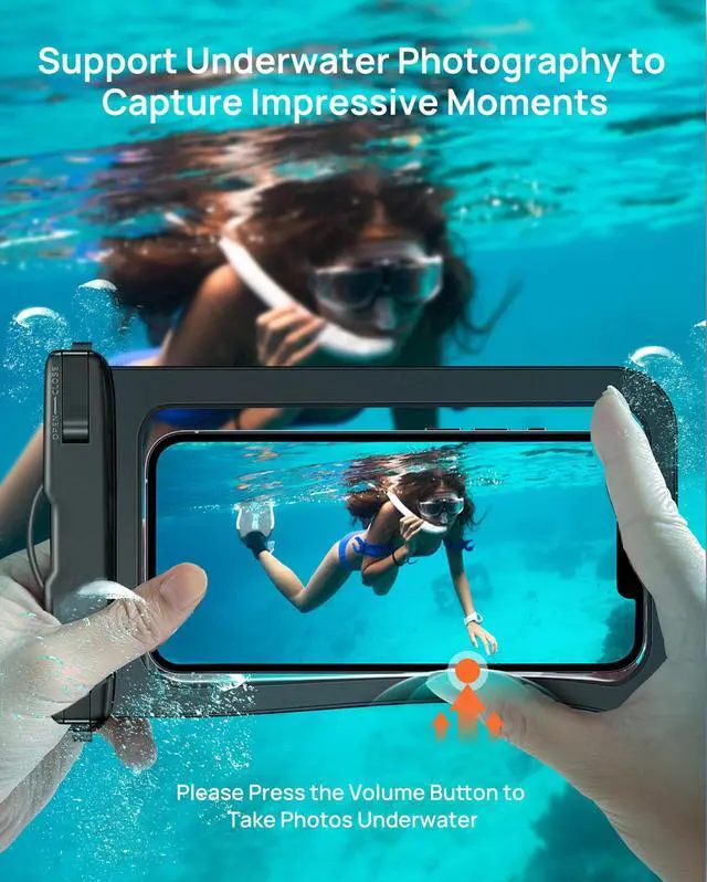 Alt view image 5 of 7 - Waterproof Phone Pouch IP68 Floating Waterproof Phone Case, Dry Bag Beach Cruise Essentials with Adjustable Lanyard for iPhone 16 Pro Max / 15 Pro/Galaxy S24 S23 (Black & Clear & Blue & Pink)