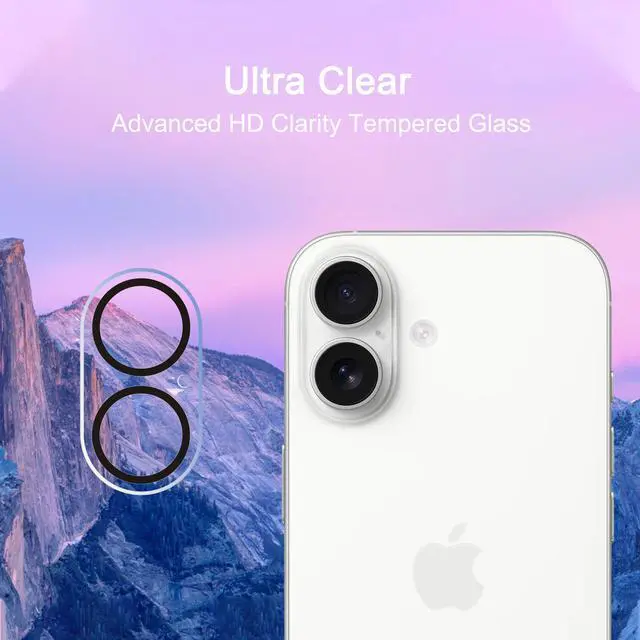 Alt view image 3 of 6 - 3 Pack Camera Lens Protector for iPhone 17,Tempered Glass,9H Hardness,Ultra HD,Anti-Scratch,Case Friendly,Does not Affect Night Shots