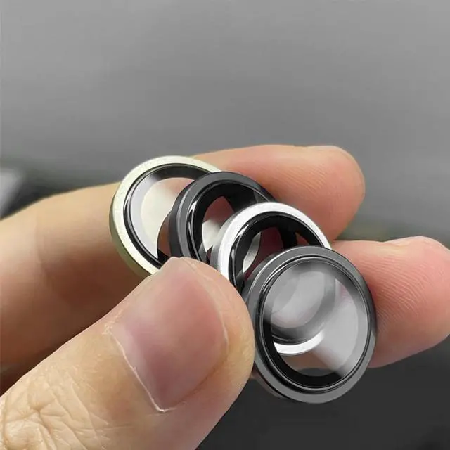 Alt view image 6 of 7 - Camera Lens Protector for iPhone 14 & iPhone 14 Plus, 9H Tempered Glass Camera Screen Cover, Black Metal Individual Ring