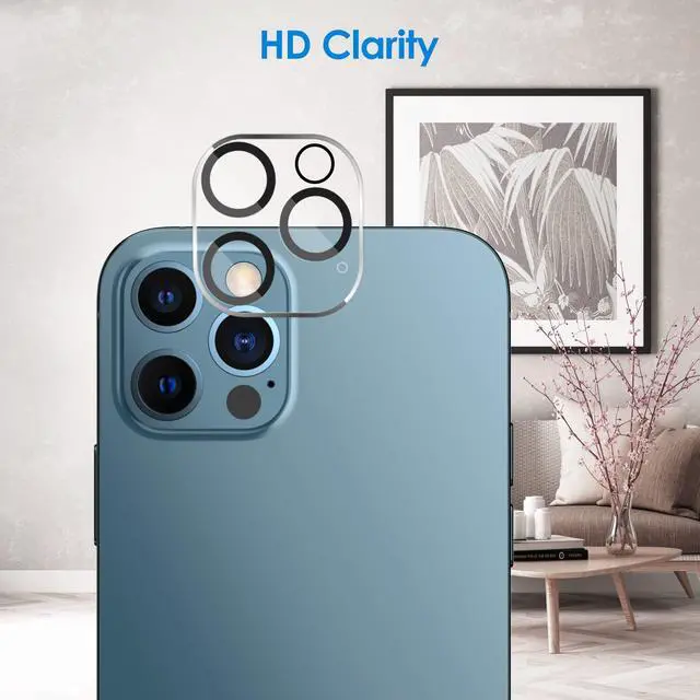 Alt view image 3 of 7 - Camera Lens Protector for iPhone 12 Pro Max 6.7-Inch, 9H Tempered Glass, HD Clear, Anti-Scratch, Case Friendly, Does Not Affect Night Shots, 3-Pack