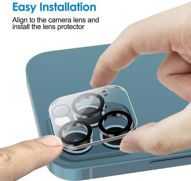 Alt view image 4 of 7 - Camera Lens Protector for iPhone 12 Pro 6.1-Inch, 9H Tempered Glass, HD Clear, Anti-Scratch, Case Friendly, Does Not Affect Night Shots, 3-Pack