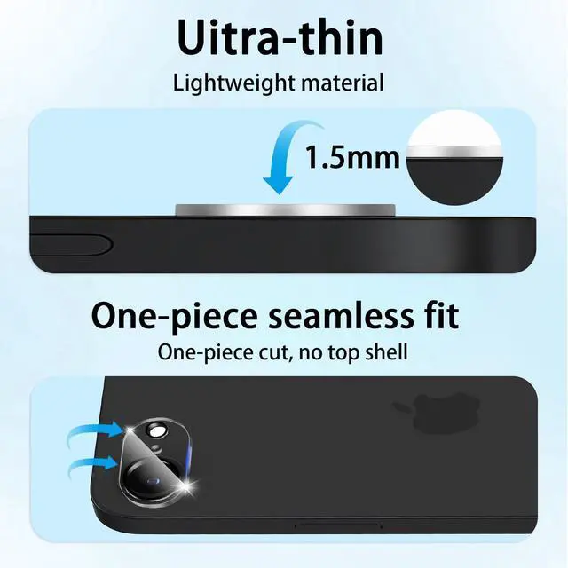 Alt view image 3 of 7 - (3 Pack) Camera Lens Protector for iPhone 17e / iPhone 16e, Anti Scratch, Bubble Free,Tempered Glass Screen Protecto