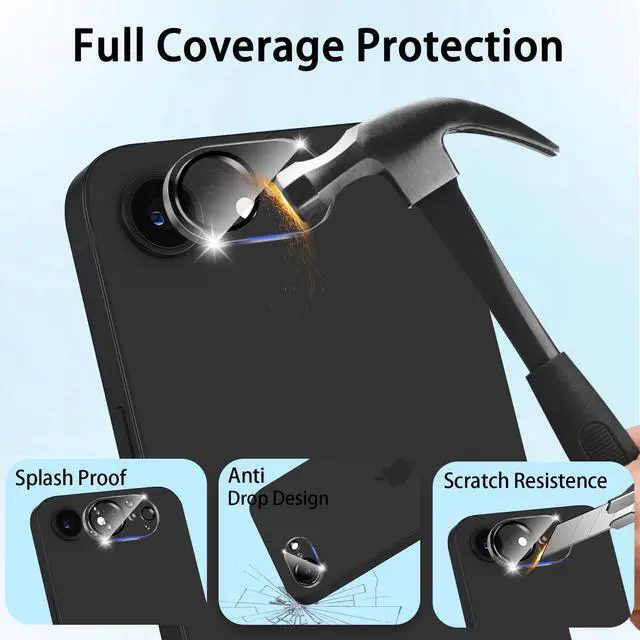 Alt view image 7 of 7 - (3 Pack) Camera Lens Protector for iPhone 17e / iPhone 16e, Anti Scratch, Bubble Free,Tempered Glass Screen Protecto