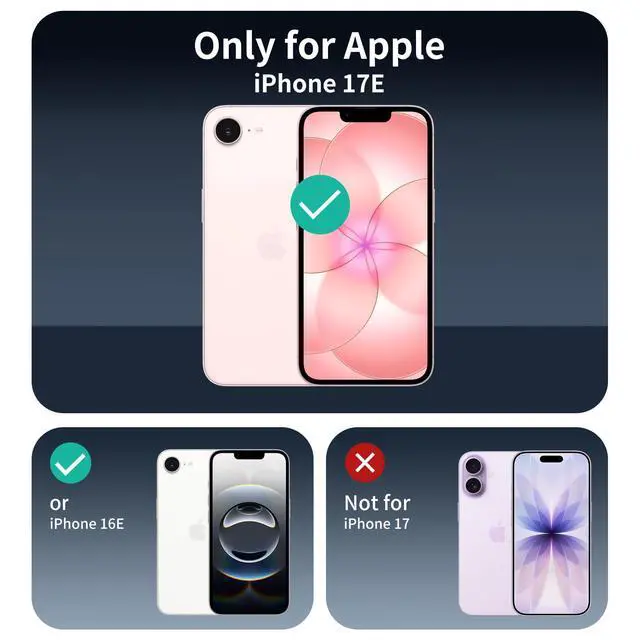 Alt view image 2 of 7 - 4-Pack Camera Lens Protector for iPhone 17e/16e, 9H Tempered Glass Camera Cover Screen Protector Accessories, HD Clarity, Anti-scratch, Case Friendly, Shockproof Full Protective