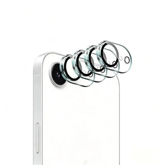 Main image of 4-Pack Camera Lens Protector for iPhone 17e/16e, 9H Tempered Glass Camera Cover Screen Protector Accessories, HD Clarity, Anti-scratch, Case Friendly, Shockproof Full Protective