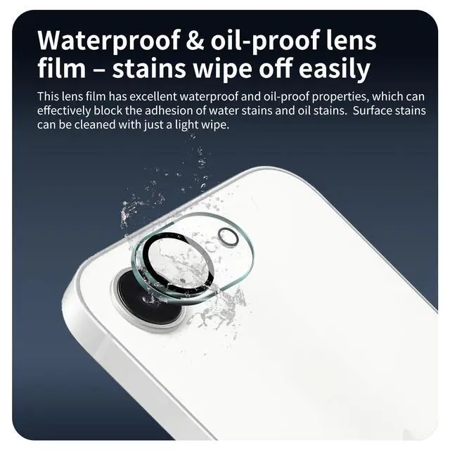 Alt view image 5 of 7 - 4-Pack Camera Lens Protector for iPhone 17e/16e, 9H Tempered Glass Camera Cover Screen Protector Accessories, HD Clarity, Anti-scratch, Case Friendly, Shockproof Full Protective