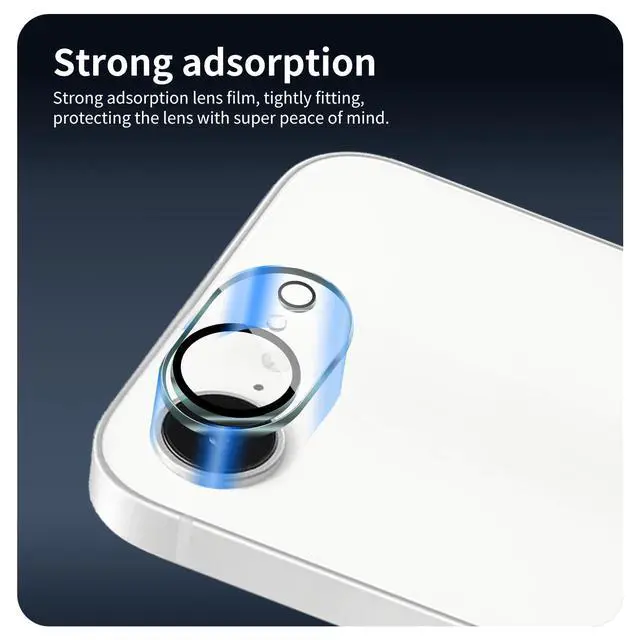 Alt view image 6 of 7 - 4-Pack Camera Lens Protector for iPhone 17e/16e, 9H Tempered Glass Camera Cover Screen Protector Accessories, HD Clarity, Anti-scratch, Case Friendly, Shockproof Full Protective