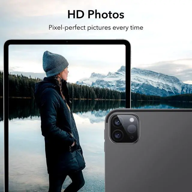 Alt view image 4 of 7 - 2 Pack Camera Lens Protector Compatible with iPad Pro 11/13 Inch M5/M4 (2025/2024), iPad Pro 12.9/11 Inch (2022/2021/2020), 9H Anti-Scratch Tempered Glass, HD Clarity, 3D Full Coverage