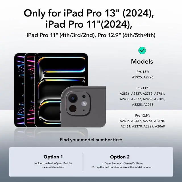Alt view image 2 of 7 - 2 Pack Camera Lens Protector Compatible with iPad Pro 11/13 Inch M5/M4 (2025/2024), iPad Pro 12.9/11 Inch (2022/2021/2020), 9H Anti-Scratch Tempered Glass, HD Clarity, 3D Full Coverage