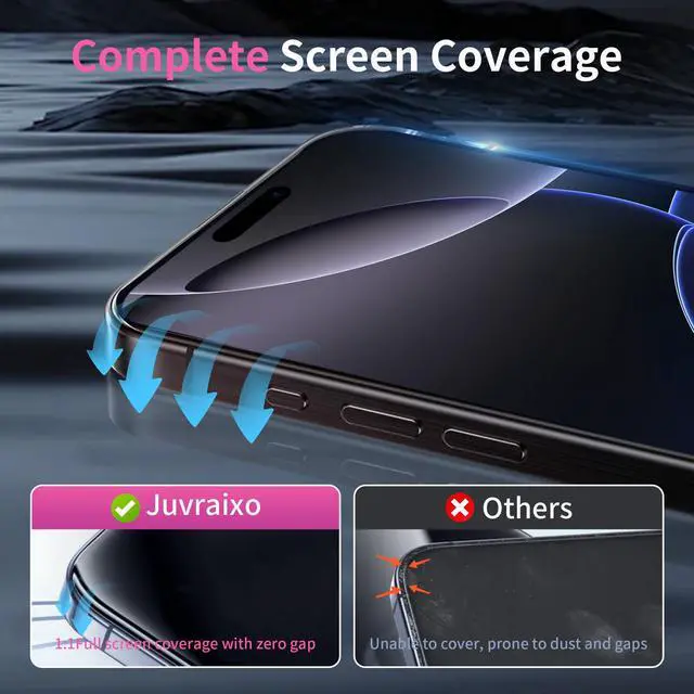 Alt view image 5 of 7 - for iPhone 16 Pro Max Privacy Screen Protector 2 Pack