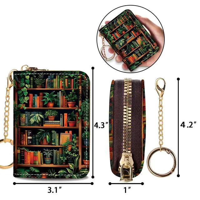 Alt view image 6 of 7 - Credit Card Holder Small Wallet Women Book RFID Blocking Keychain