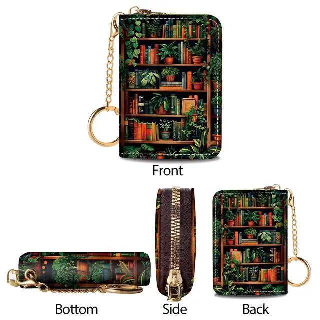 Alt view image 7 of 7 - Credit Card Holder Small Wallet Women Book RFID Blocking Keychain