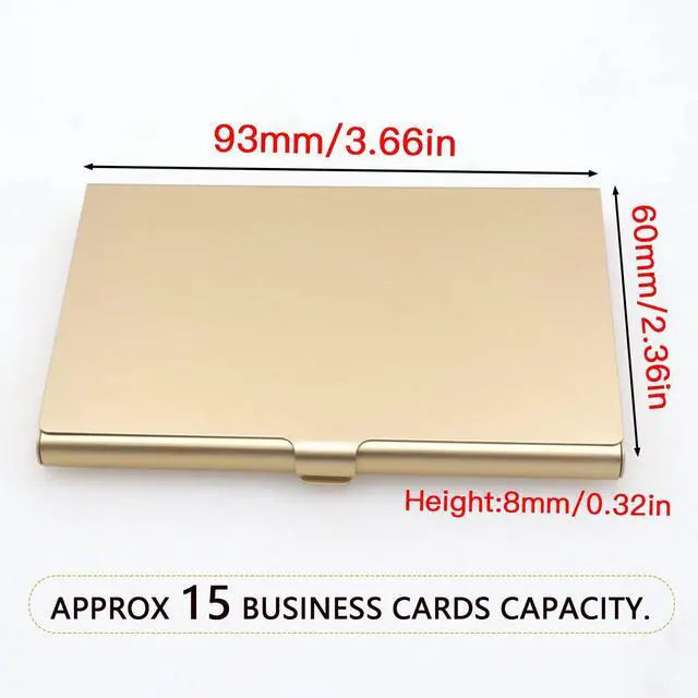 Alt view image 2 of 7 - 2-Pack Gold Aluminum Business Card Holder Slim Flip Pocket Case