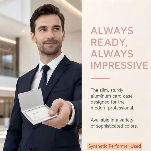 Alt view image 6 of 7 - 2-Pack Gold Aluminum Business Card Holder Slim Flip Pocket Case