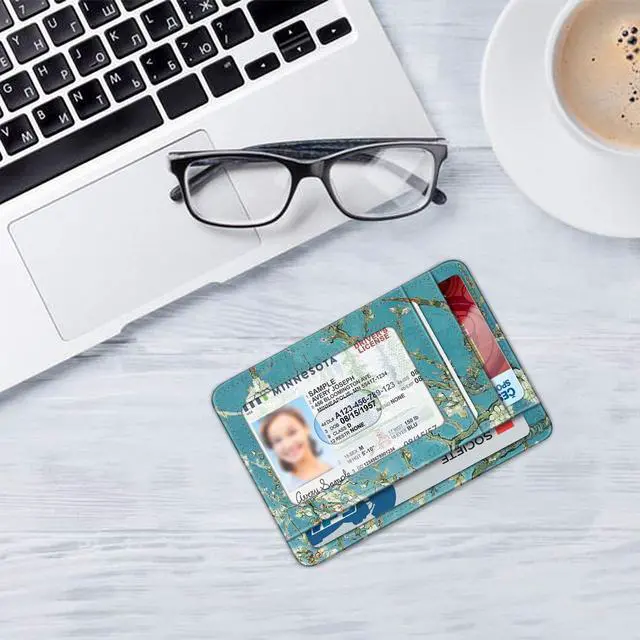 Alt view image 7 of 7 - Slim Minimalist Front Pocket Wallet, RFID Blocking Credit Card Holder Card Cases with ID Window for Men Women (Blossom)