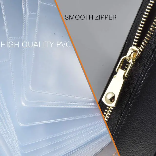 Alt view image 7 of 7 - Credit Card Holder Wallet Womens Zipper Leather Case Purse RFID Blocking (Black)