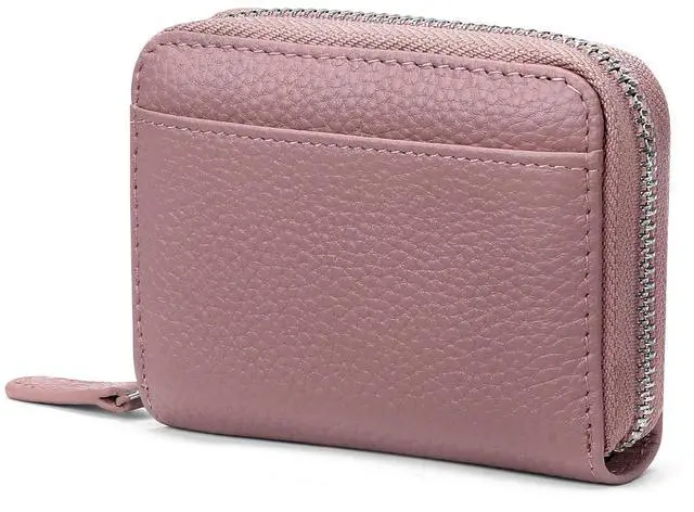 Main image of RFID Credit Card Holder for Women Small Leather Zipper Card Case Wallet 15 Slots