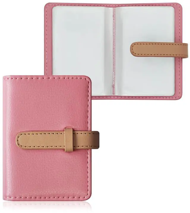 Main image of Credit Card Holder with 26 Suitable Slot, ID Card Case PU Leather Wallet for Women Men Business Organiser Pocket (Pink)