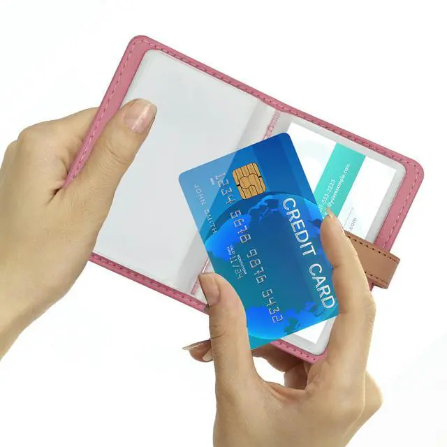 Alt view image 2 of 7 - Credit Card Holder with 26 Suitable Slot, ID Card Case PU Leather Wallet for Women Men Business Organiser Pocket (Pink)
