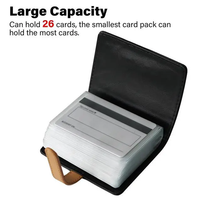Alt view image 5 of 7 - Credit Card Holder with 26 Suitable Slot, ID Card Case PU Leather Wallet for Women Men Business Organiser Pocket (Pink)