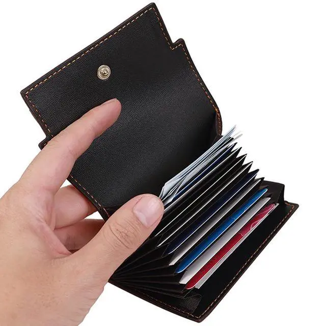 Alt view image 3 of 7 - Pu Leather Small Credit Card Holder for Women Wallet Accordion Style Compact Womens Card Holder Wallet for Women Card Case Organizer (Brown)