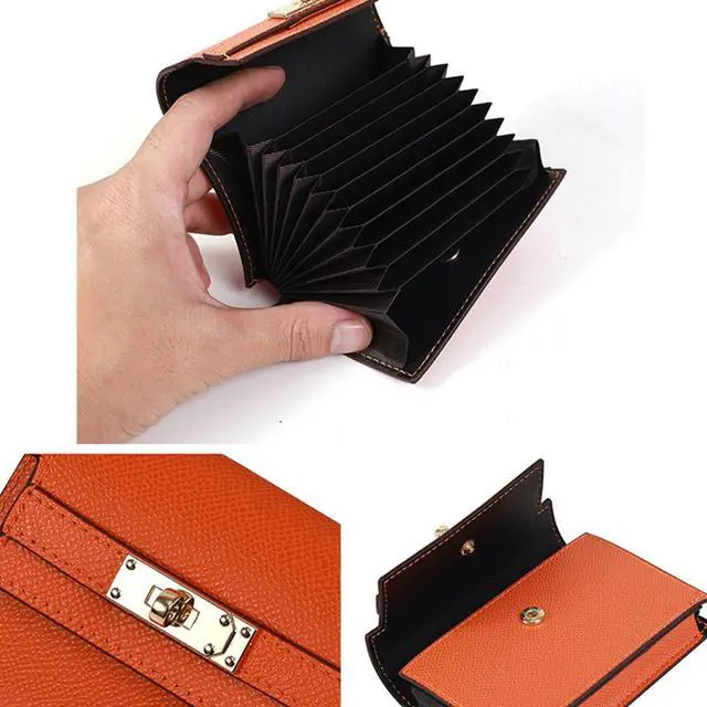 Alt view image 2 of 7 - Pu Leather Small Credit Card Holder for Women Wallet Accordion Style Compact Womens Card Holder Wallet for Women Card Case Organizer (Brown)