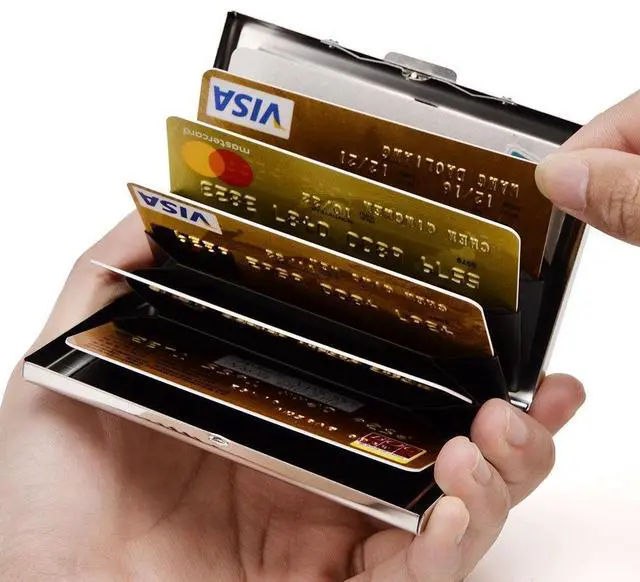 Alt view image 3 of 7 - RFID Credit Card Holder Metal Wallet Slim Credit Card Case Protector Business Card Holder for Men or Women