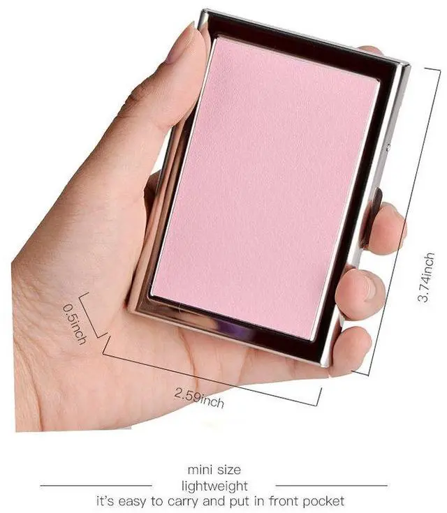 Alt view image 4 of 7 - RFID Credit Card Holder Metal Credit Card Case Wallet Business Card Holder for Women Men pink
