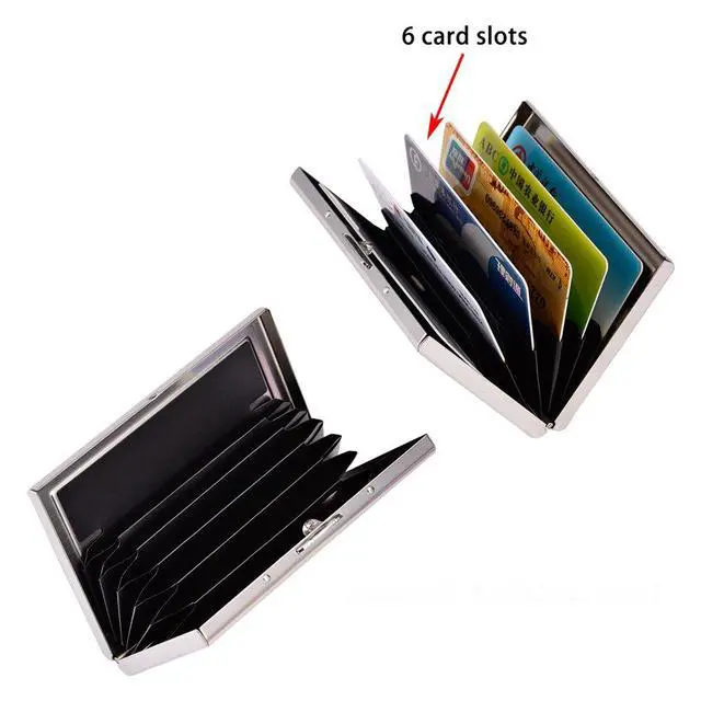 Alt view image 7 of 7 - RFID Credit Card Holder Metal Wallet Slim Credit Card Case Protector Business Card Holder for Men or Women