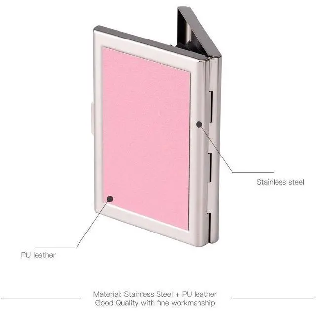Alt view image 5 of 7 - RFID Credit Card Holder Metal Credit Card Case Wallet Business Card Holder for Women Men pink