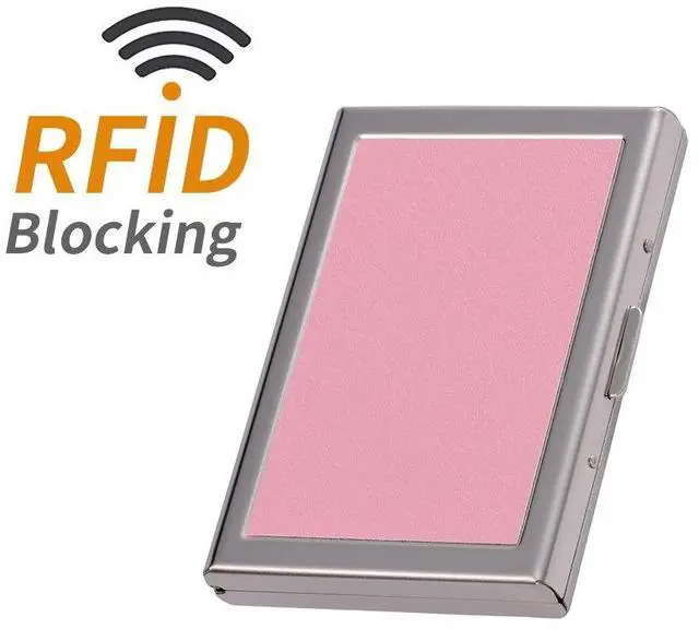Alt view image 3 of 7 - RFID Credit Card Holder Metal Credit Card Case Wallet Business Card Holder for Women Men pink