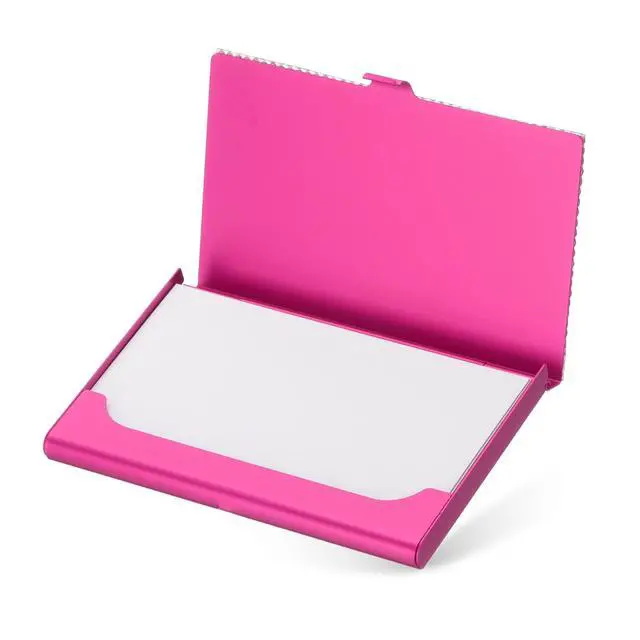 Alt view image 5 of 6 - Bling Alloy Business Card Holder, 2Pcs Rhinestone Name Credit Card Organizer Bling Pocket Display for Women Office Exhibition, Rose Red