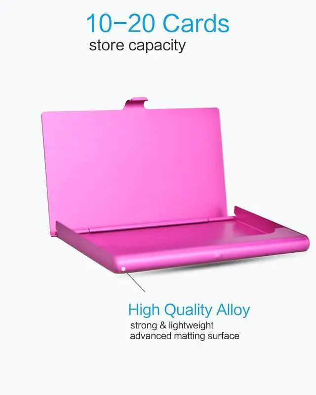 Alt view image 3 of 7 - Bling Rhinestones Small Business Card Holder for Women, Business Card Case, 10-20 Cards Capacity, Pocket Card Holders, Slim Name Card Holder (RoseRed)