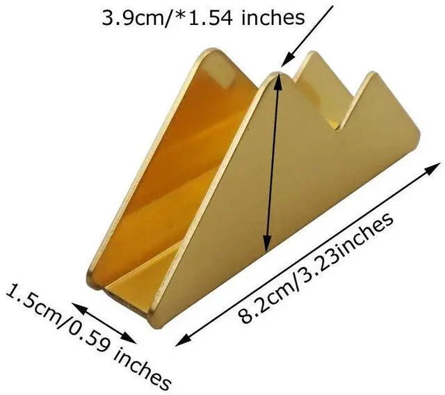 Alt view image 2 of 6 - Metal Desk Card Holder Brass Business Card Display Stand for Women Men Gold 1 Pack