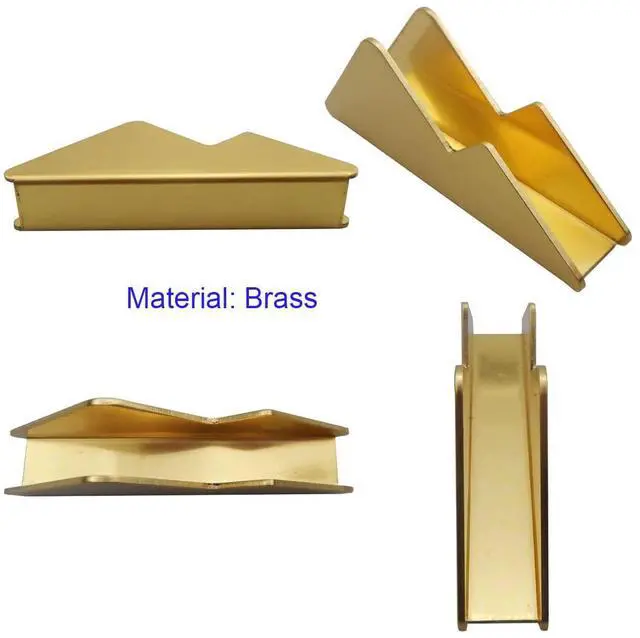 Alt view image 4 of 6 - Metal Desk Card Holder Brass Business Card Display Stand for Women Men Gold 1 Pack