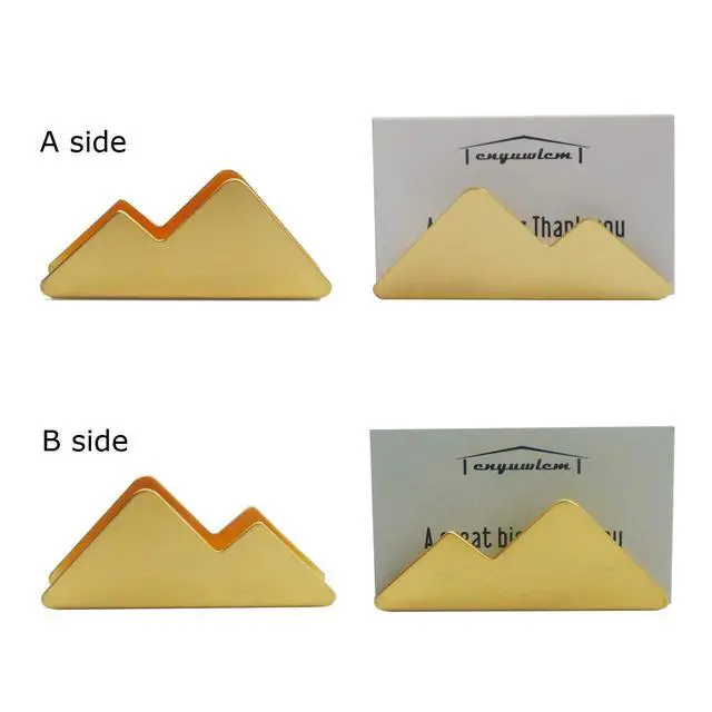 Alt view image 6 of 6 - Metal Desk Card Holder Brass Business Card Display Stand for Women Men Gold 1 Pack