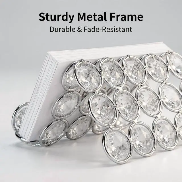 Alt view image 4 of 7 - Crystal Business Card Holder Stand Office Business Name Cards Display Sparkly Desktop Gift Card Photo Organizer Storage for Office Meeting Desk Front
