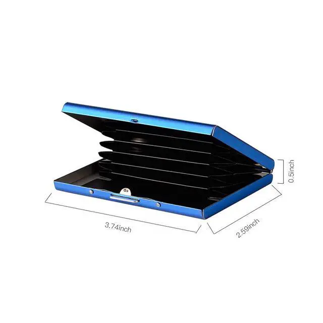 Alt view image 5 of 7 - RFID Credit Card Holder Metal Wallet Slim Credit Card Case Protector Business Card Holder for Women or Men