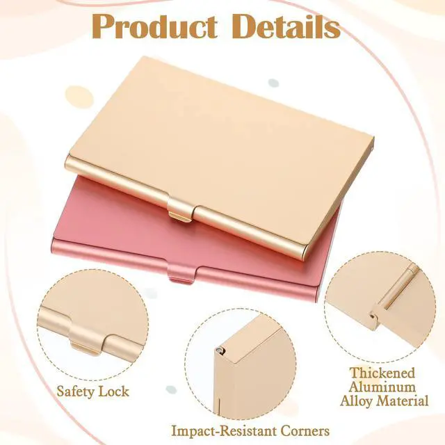 Alt view image 3 of 7 - 3 Pcs Metal Business Card Holder for Women - Slim Pocket Business Card Holder - Flip Cover Professional Name Cards Wallet