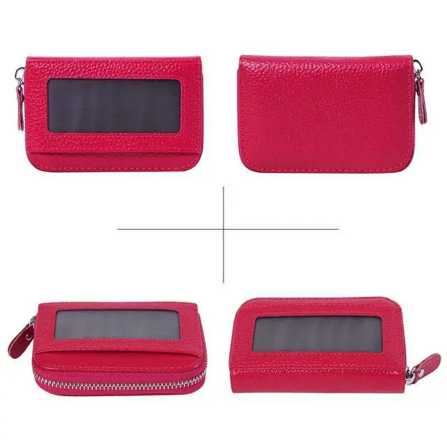 Alt view image 3 of 7 - Women's RFID Blocking 12 Slots Credit Card Holder Leather Accordion Wallet,rose